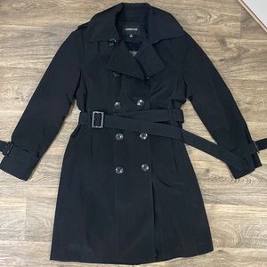 London fog black trench coat